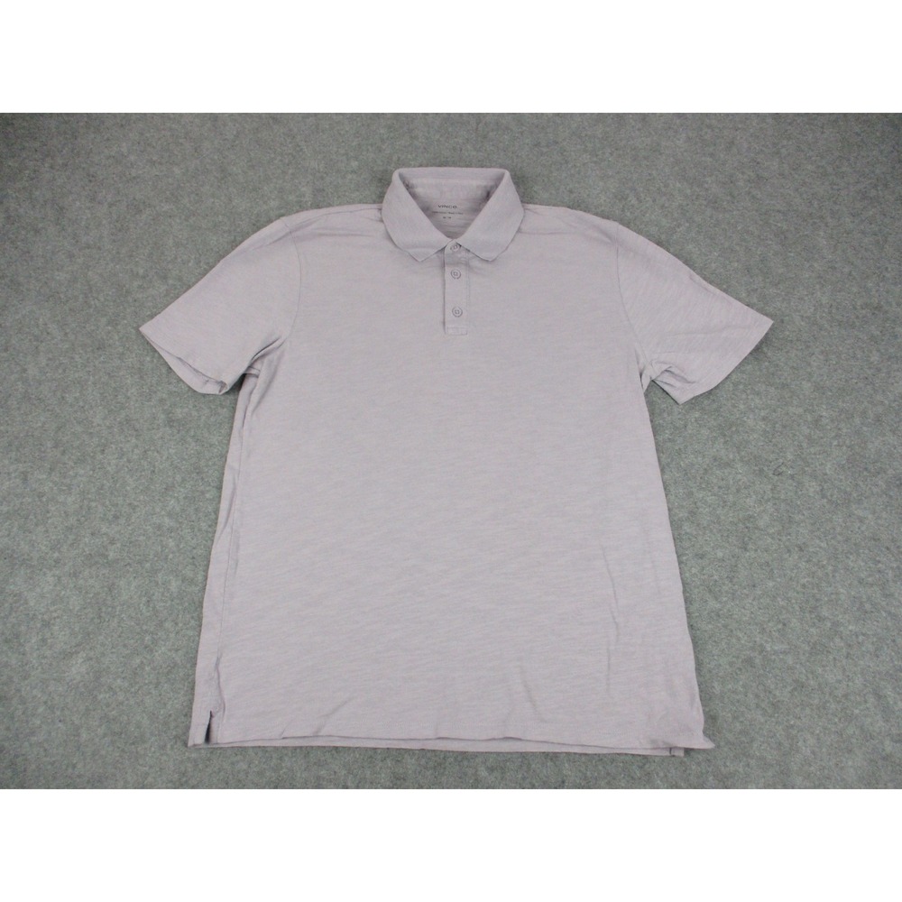 Vince Polo Shirt Mens Medium Purple Slub Knit Casual Short Sleeve Lightweight